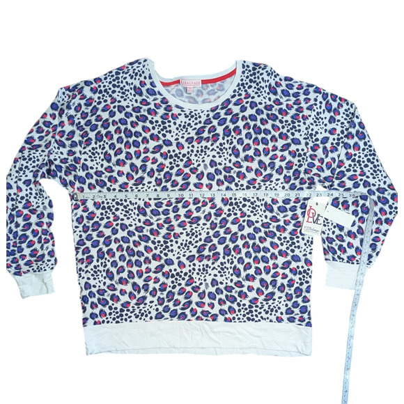 P.J. Salvage -Women's Top-Blue/ Red/ Black Peacock Feather-Leopard Print -Size2X - Picture 3 of 7